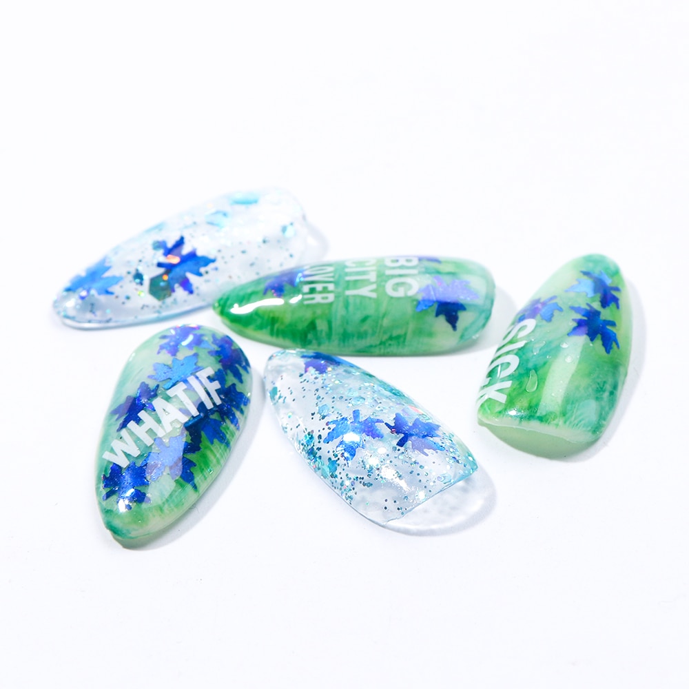 Green Blue Nail Art Charms